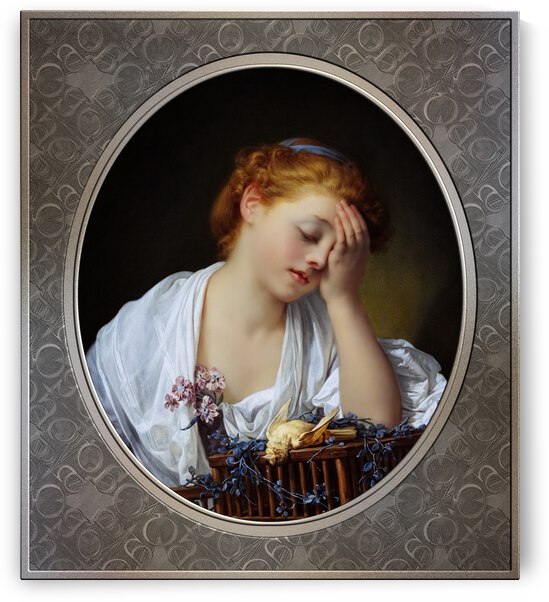 A Girl With A Dead Canary by Jean-Baptiste Greuze Remastered Xzendor7 Classical Art Old Masters Reproductions by xzendor7