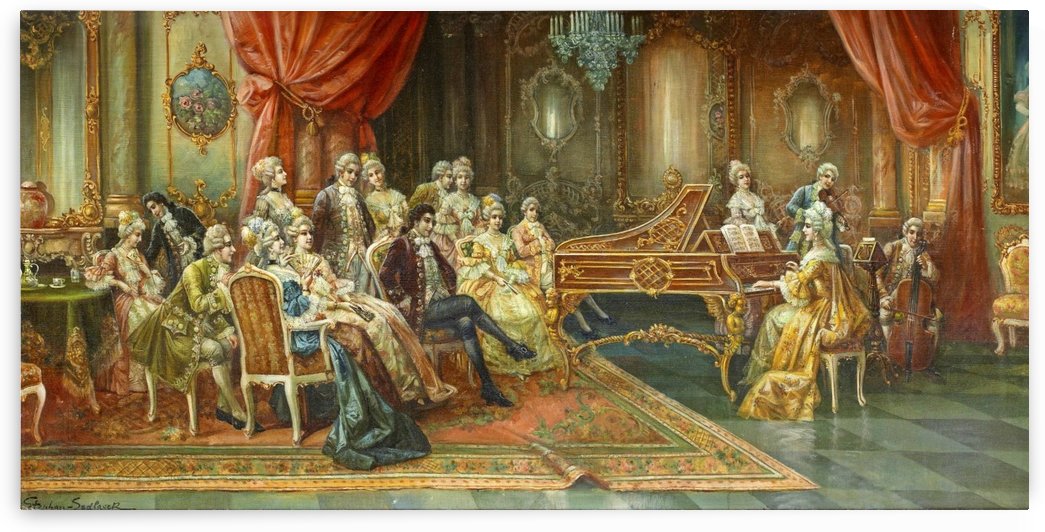 Rococo interior with music making company by Stephan Sedlacek