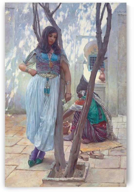 In a courtyard Tunis by Ferdinand Max Bredt