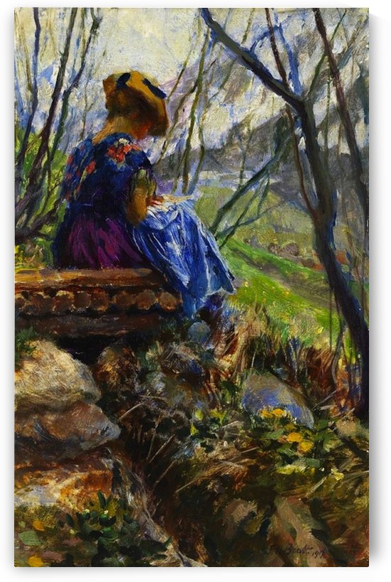 Girl Reading by Ferdinand Max Bredt