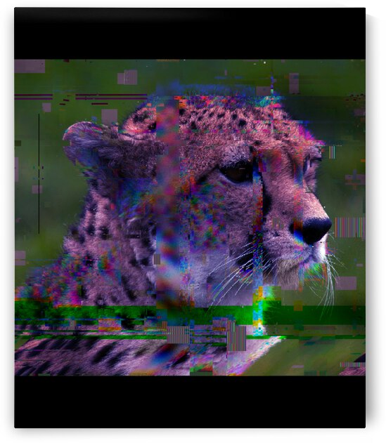 Cheetah Big Cat Unique Pixel Abstract Art by Redamber65