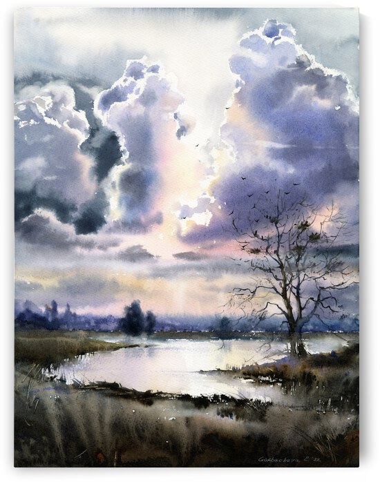 River and Clouds by Eugenia Gorbacheva