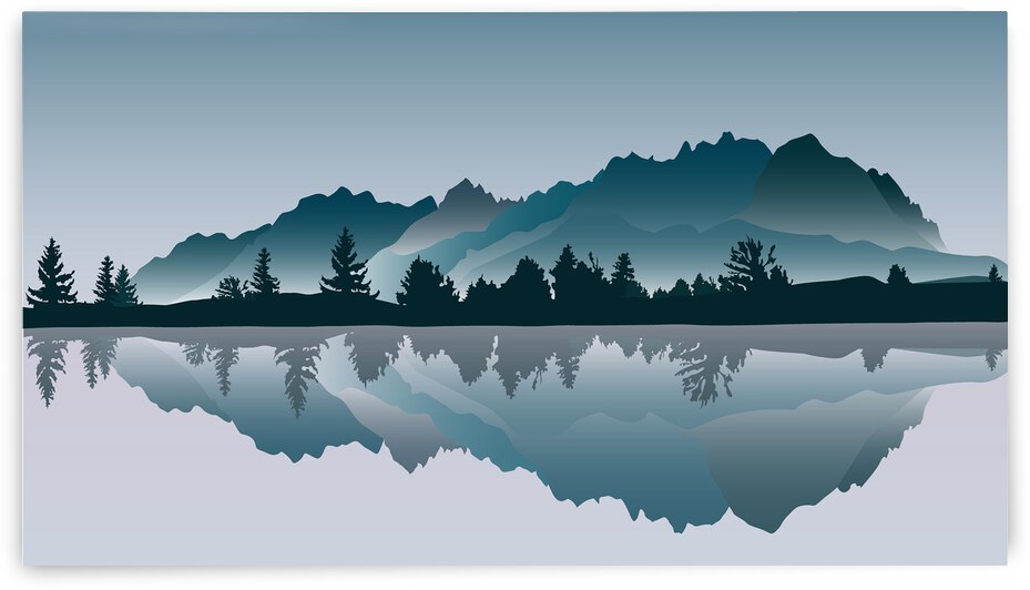 Mountainscape reflection minimalism by Artisan Canvas Prints