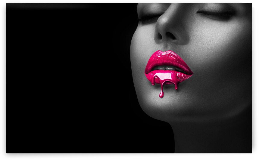 Pink Lips by Artisan Canvas Prints