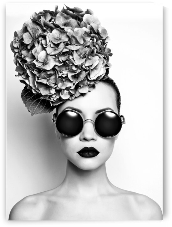 Black and white portrait high contrast by Artisan Canvas Prints