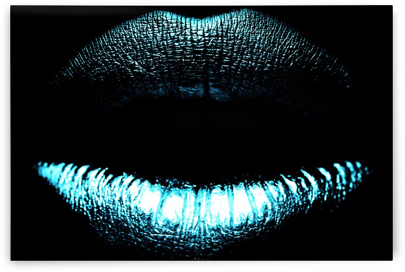 Bllue Lips by Artisan Canvas Prints