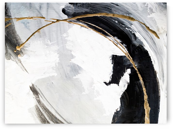 Gold and black abstract paint by Artisan Canvas Prints