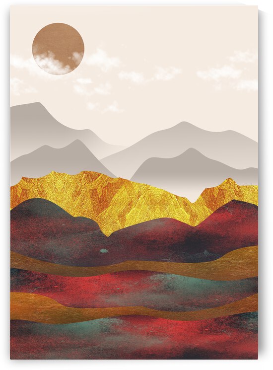Chinese 3d landscape minimalism by Artisan Canvas Prints