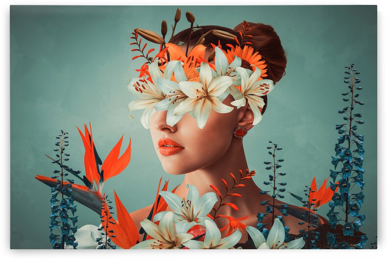 Abstract flower woman portrait by Artisan Canvas Prints