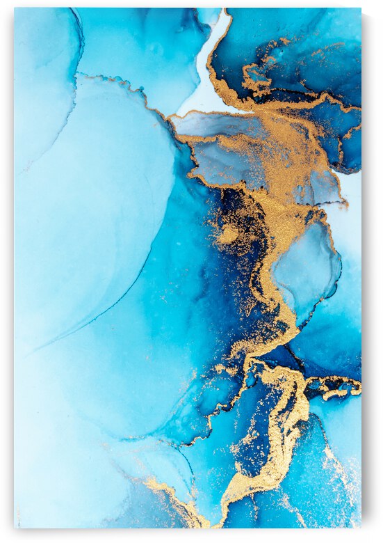 blue gold marble 2 by Artisan Canvas Prints