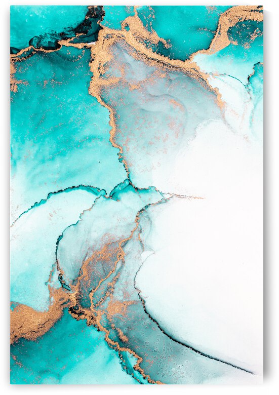 blue gold marble 3 by Artisan Canvas Prints