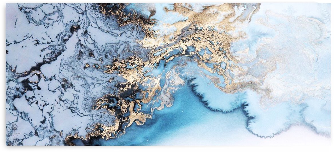 Blue gold marble 1 by Artisan Canvas Prints