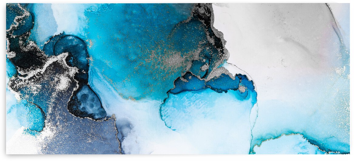 Marble blue and silver by Artisan Canvas Prints