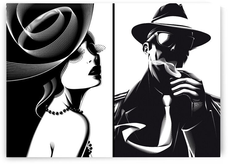 black and white 60s by Artisan Canvas Prints