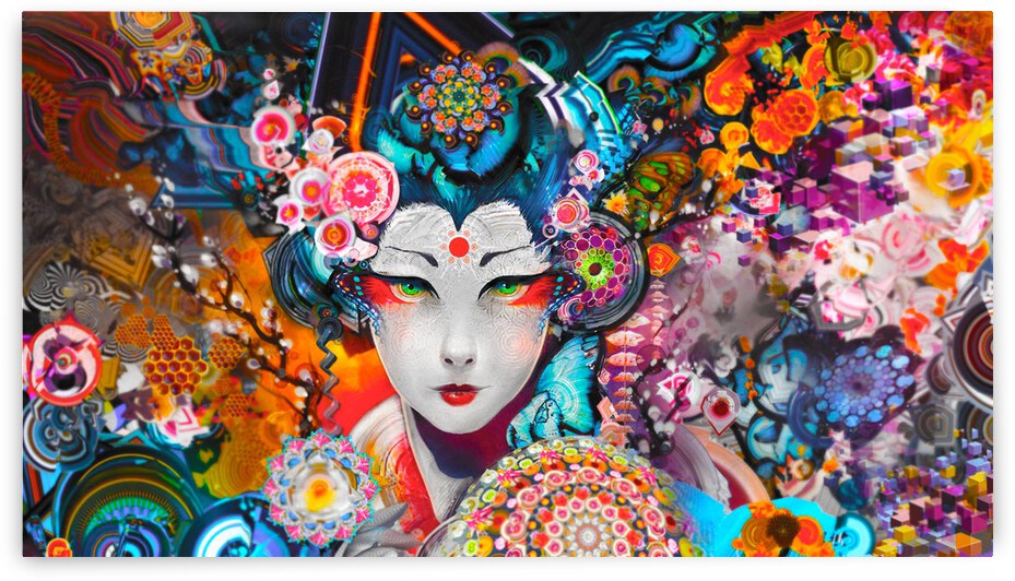 Japanese abstract portrait by Artisan Canvas Prints