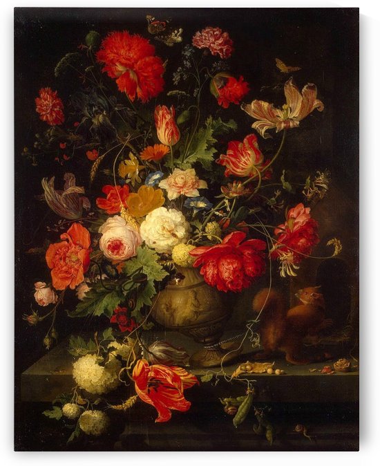 Flowers and small animals by Jean Baptiste Monnoyer