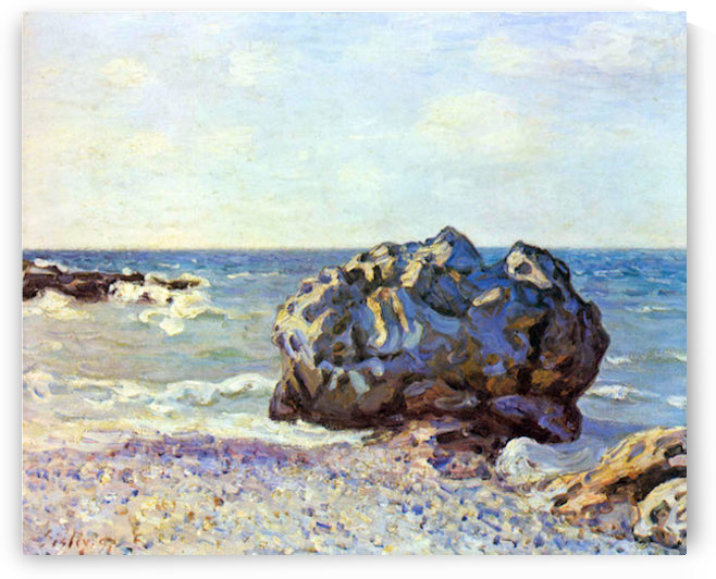 Bay of long country with rock by Sisley