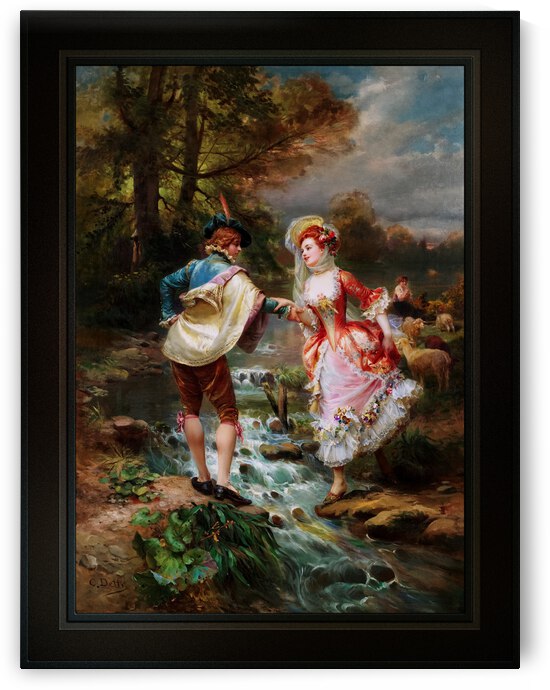 Tres Galant by Italian Painter Cesare Detti Remastered Xzendor7 Classical Fine Art Old Masters Reproductions by xzendor7