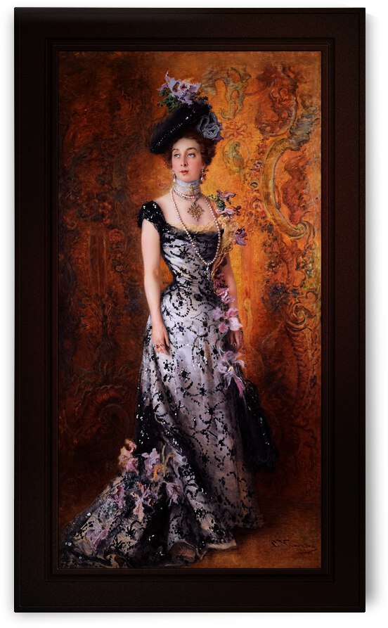 Portrait of Maria Alexeevna Matavtina by  Konstantin Makovsky Remastered Xzendor7 Classical Fine Art Old Masters Reproductions by xzendor7