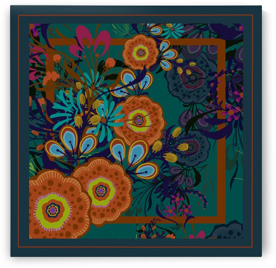 Ukrainian Flowers - Blue by adam klassen