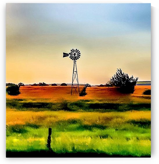 LONELY KANSAS WINDMILL by Marty Kugler
