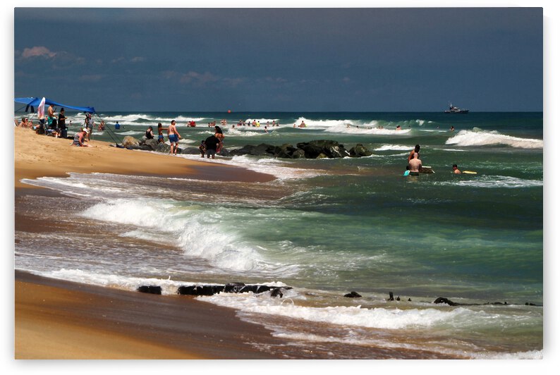 Ocean City Beach Sand Rocks Waves by Bill Swartwout Photography