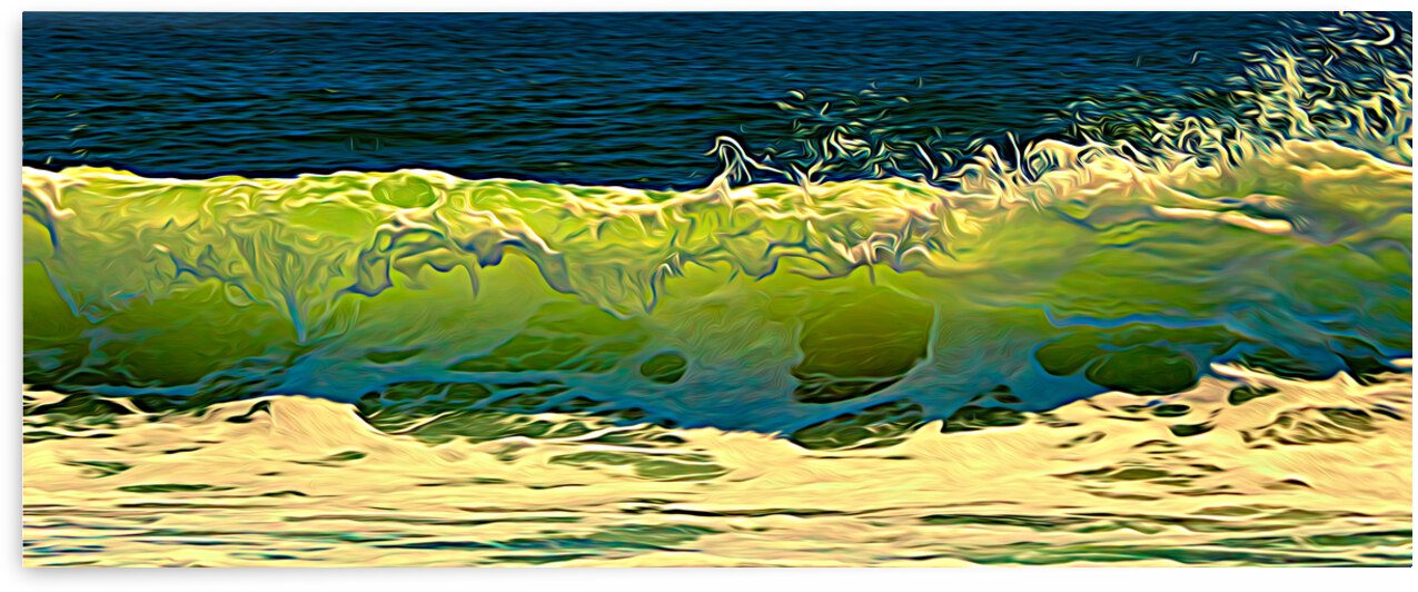 Green Wave Panorama Expressionism by Bill Swartwout Photography