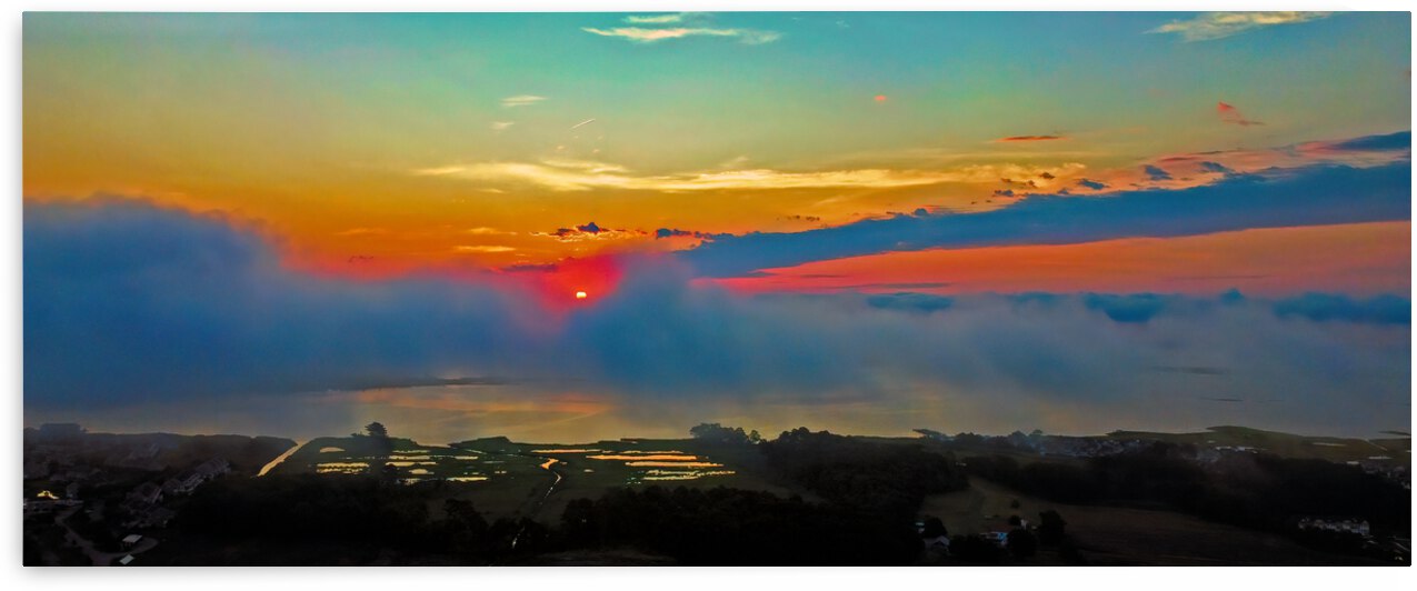 Sunrise Peekaboo Panorama Fenwick Island by Bill Swartwout Photography