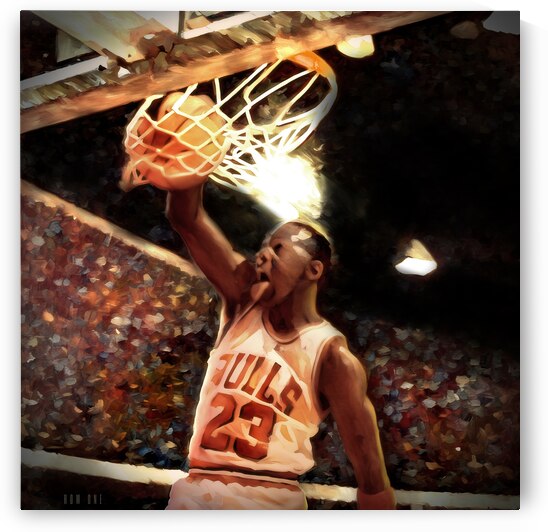 Michael Jordan Basketball Dunk Art  by Row One Brand