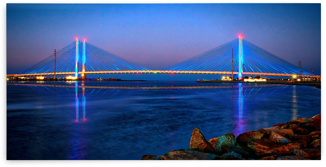 Indian River Bridge Twilight Panorama by Bill Swartwout Photography