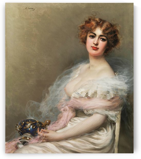 Young woman holding a vase by Vittorio Matteo Corcos
