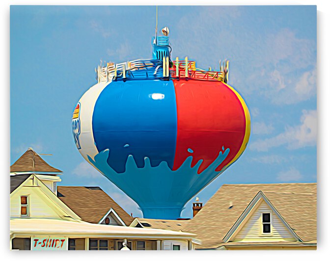 Beach Ball Water Tower Abstract Expressionism by Bill Swartwout Photography