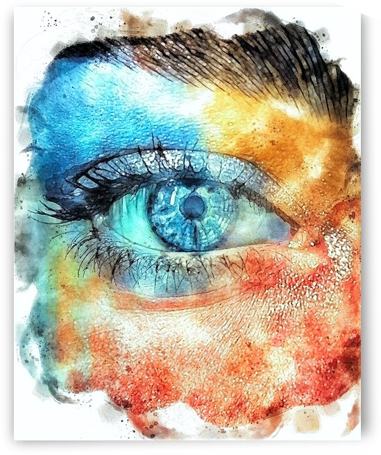 Blue Eye Watercolor by Robert Ruggiero