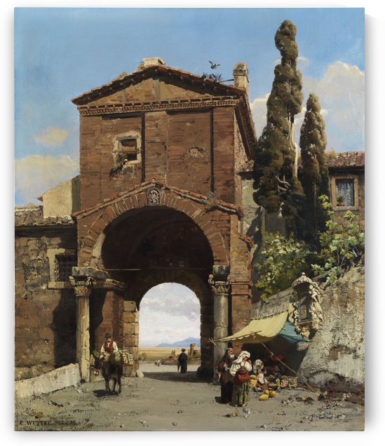 Roman archway with view towards Campagna 1886 by Carl Wuttke