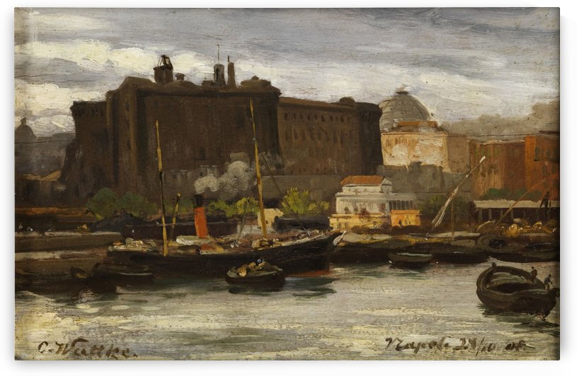 In the port of Naples by Carl Wuttke