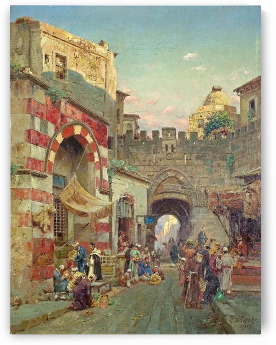 Town gate in Jerusalem by Carl Wuttke