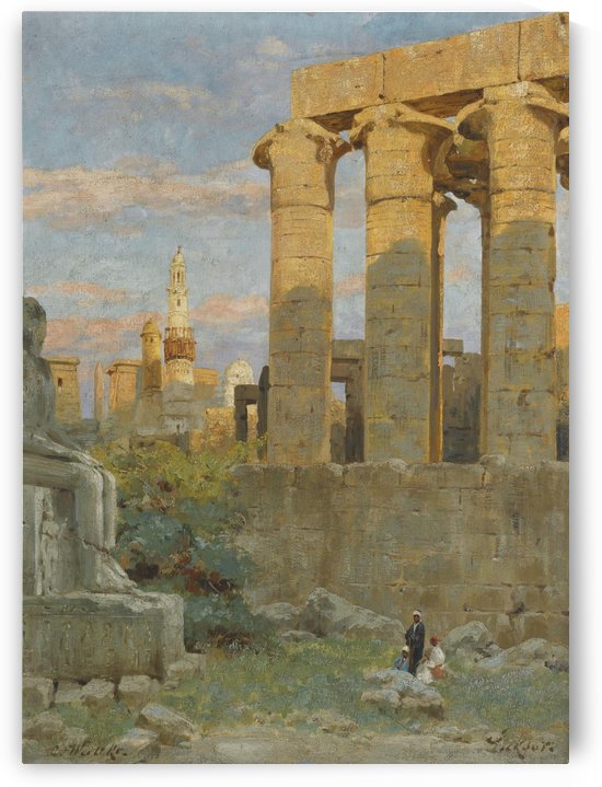 View of the Abu al-Haggar mosque at Luxor by Carl Wuttke