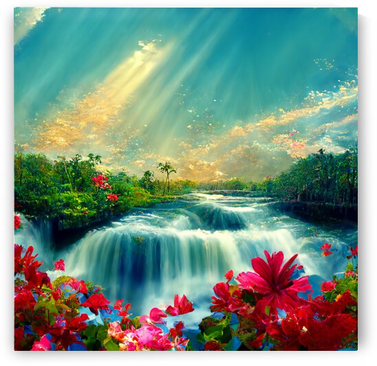 Joy At The Waterfall by Asarii Caleef