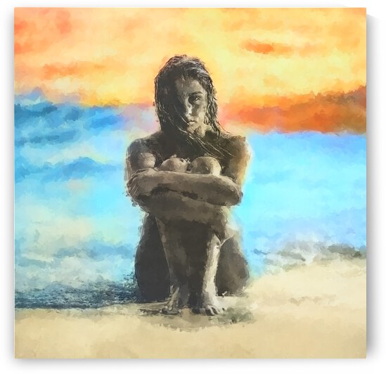 Lady on Beach by Robert Ruggiero