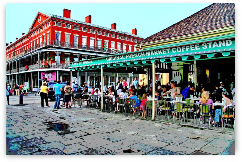 CAFE DU MONDE IN NEW ORLEANS FRENCH QUARTER  by LES MAYERS 