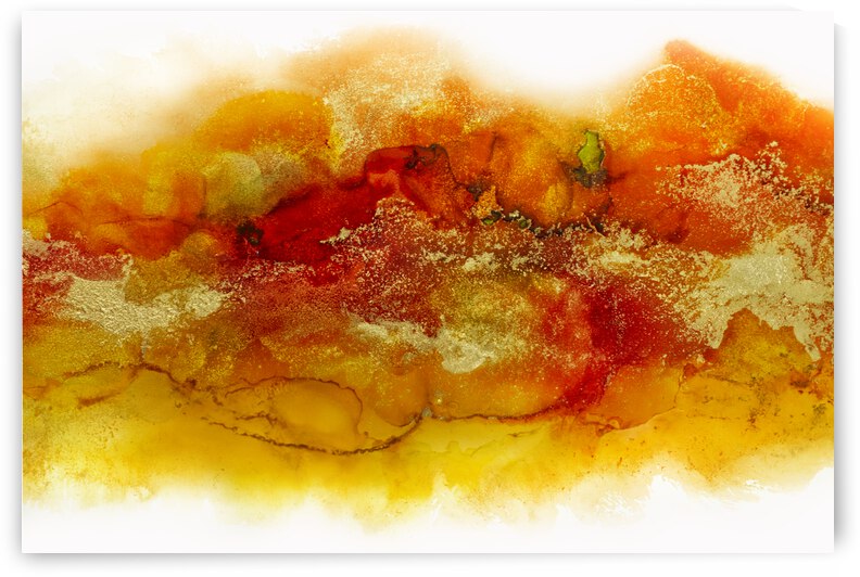 Earth in Gold Abstract Nr1 by Iris H Richardson