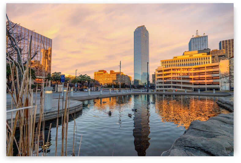 Pioneer Plaza Pond Morning by Jennifer White