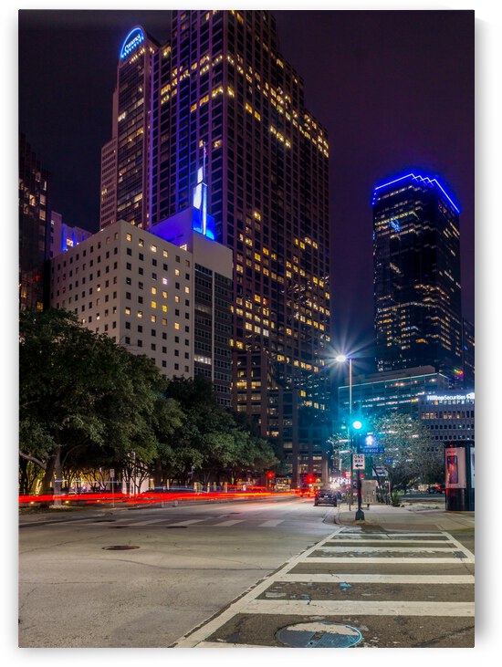 Dallas Texas Harwood Street Night by Jennifer White