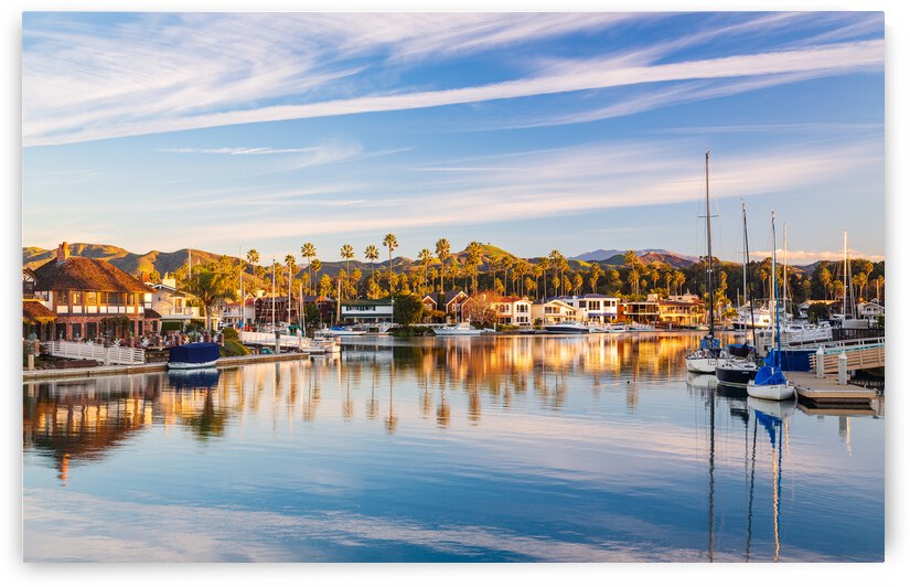 Early light over homes and boats ventura by Steve Heap