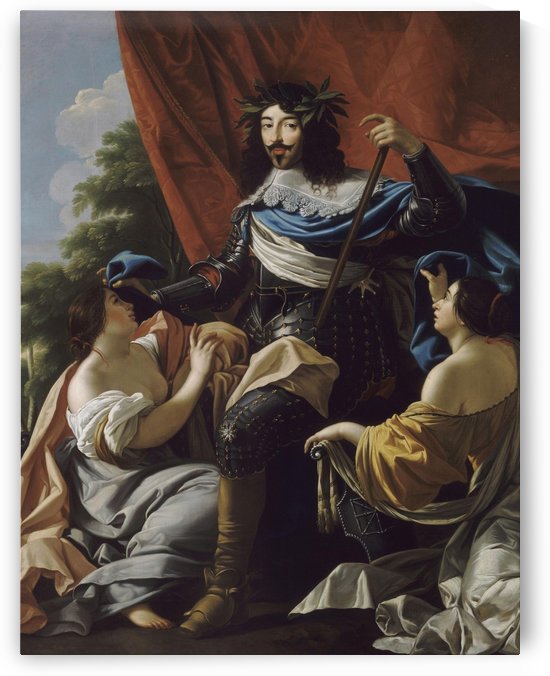 Allegorical portrait of King Louis XIII in armour by Simon Vouet