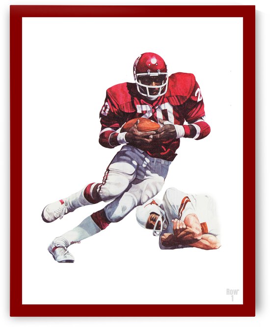 1979 Billy Sims Oklahoma Football Art by Steve Harris by Row One Brand