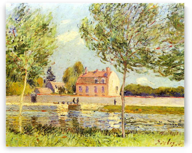 Houses on the banks of the Loing by Sisley