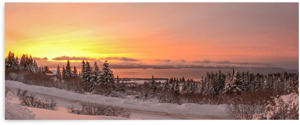 Snowy sunset by Buckaroo