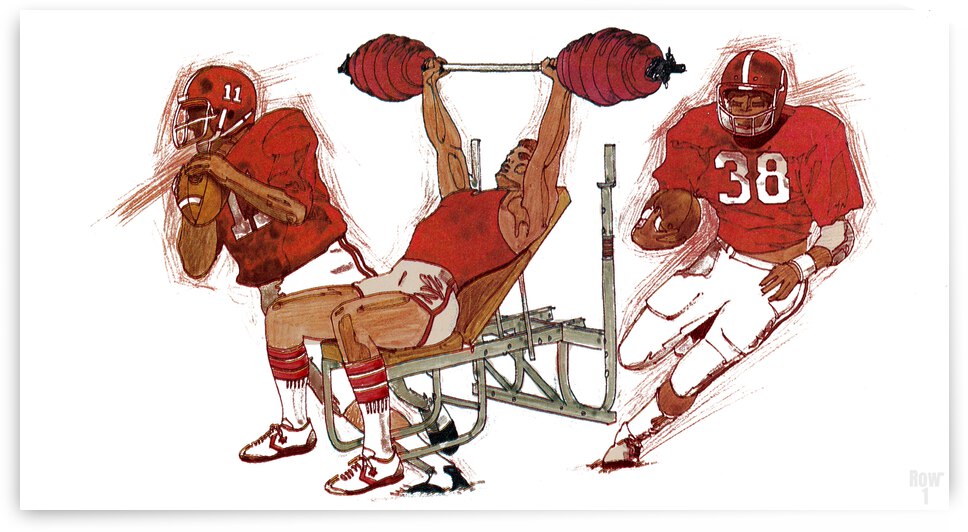 Retro Alabama Football Weightlifting Workout Art by Row One Brand