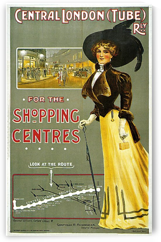 Central London Shopping Centres vintage poster by VINTAGE POSTER